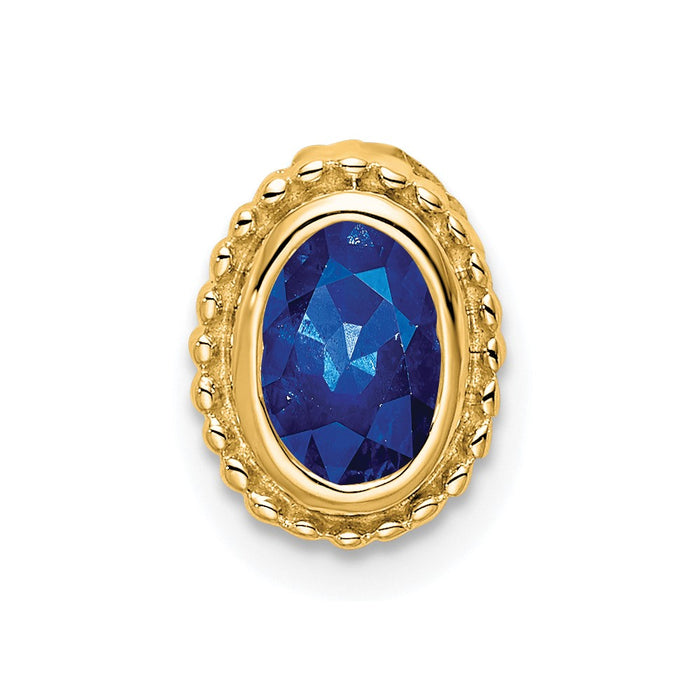 14k Oval Sapphire Chain Slide-PM7202-SA-Y