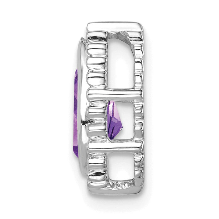 14k White Gold Pear Amethyst Chain Slide-PM7203-AM-W