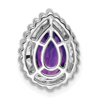 14k White Gold Pear Amethyst Chain Slide-PM7203-AM-W