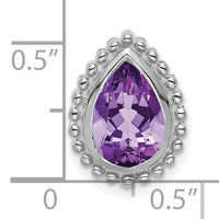 14k White Gold Pear Amethyst Chain Slide-PM7203-AM-W