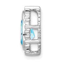 14k White Gold Pear Blue Topaz Chain Slide-PM7203-BT-W