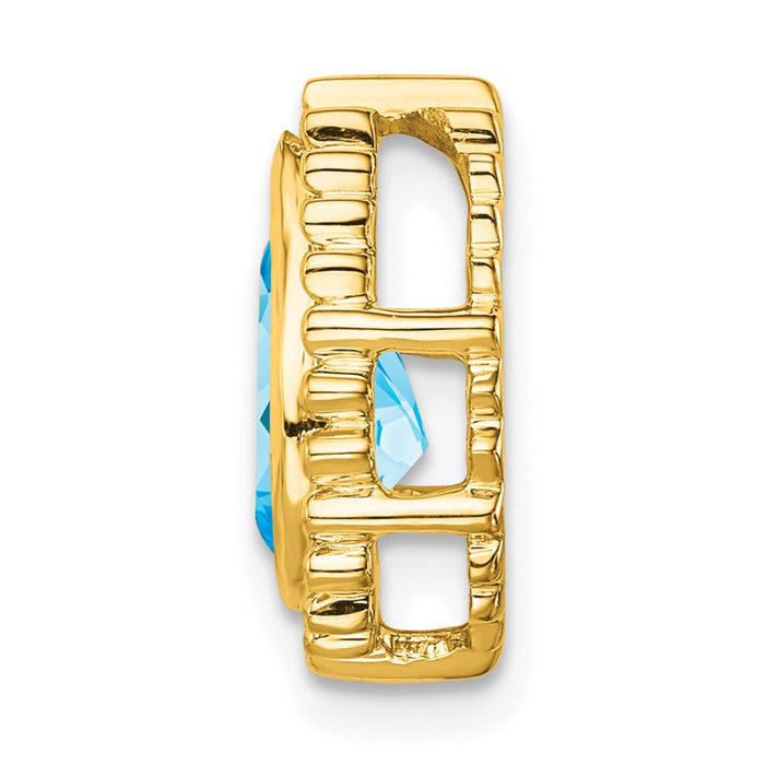 14k Pear Blue Topaz Chain Slide-PM7203-BT-Y