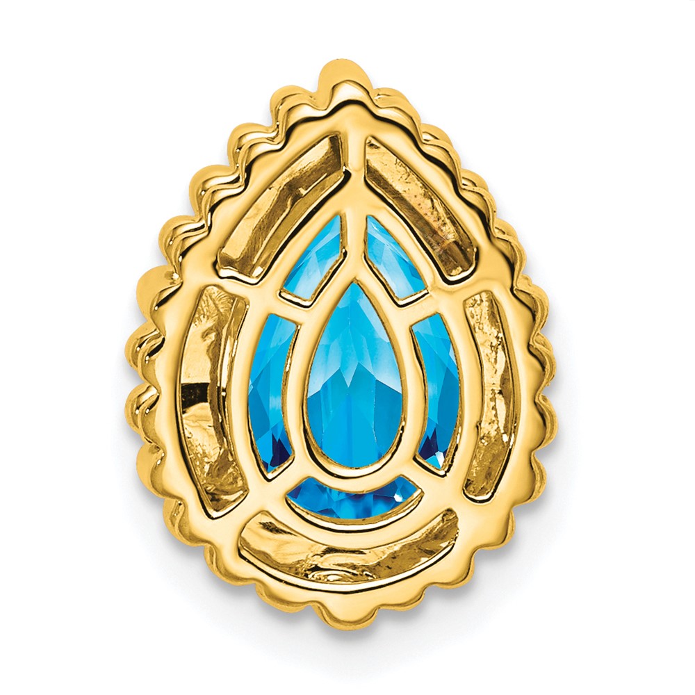 14k Pear Blue Topaz Chain Slide-PM7203-BT-Y