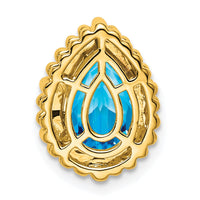 14k Pear Blue Topaz Chain Slide-PM7203-BT-Y