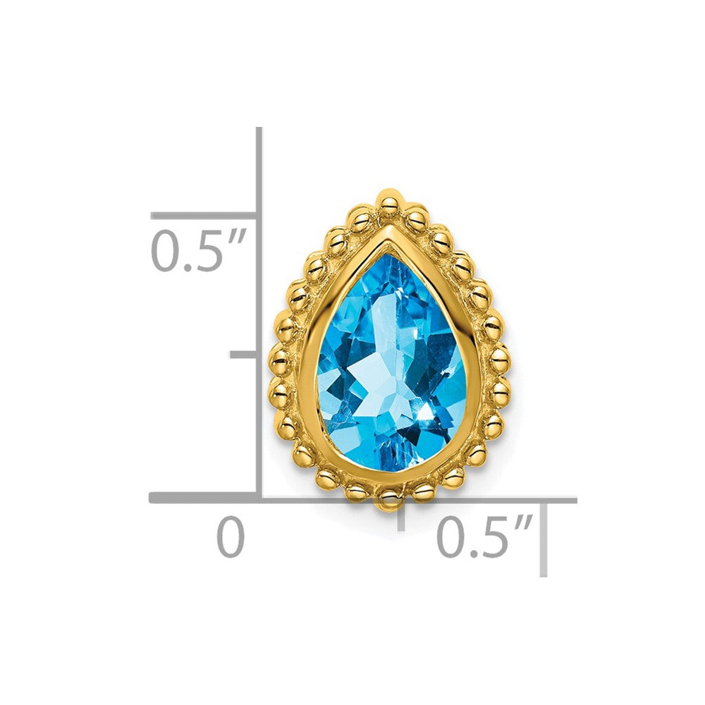 14k Pear Blue Topaz Chain Slide-PM7203-BT-Y