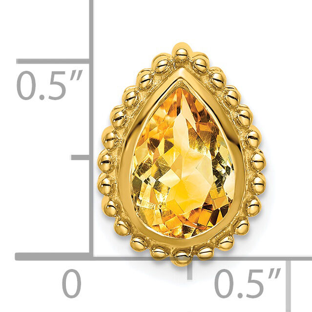 14k Pear Citrine Chain Slide-PM7203-CI-Y