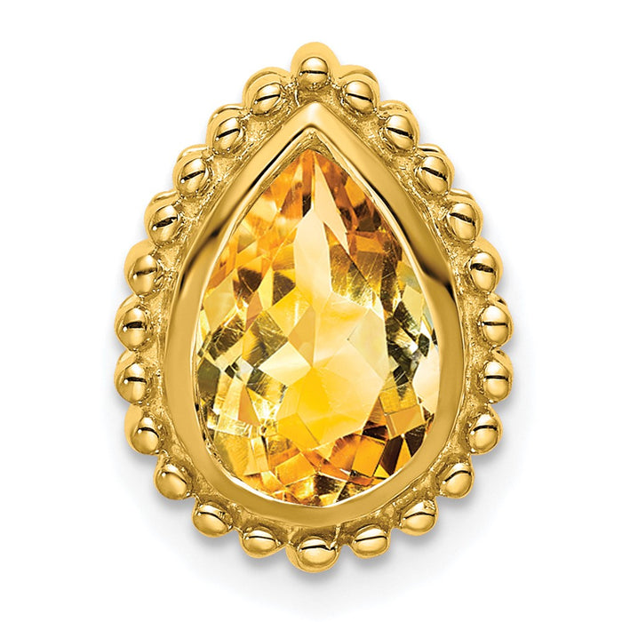 14k Pear Citrine Chain Slide-PM7203-CI-Y