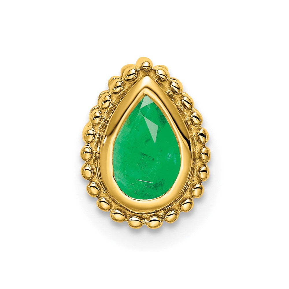 14k Pear Emerald Chain Slide-PM7203-EM-Y