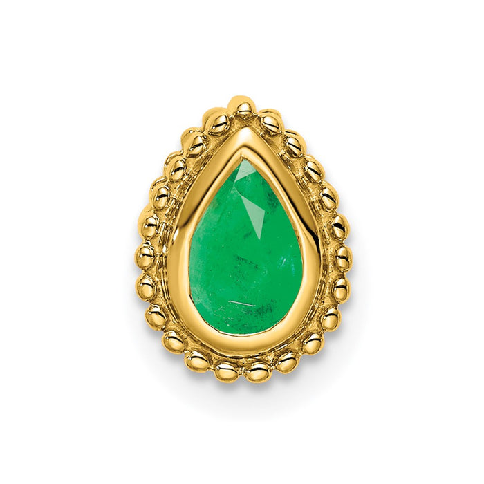 14k Pear Emerald Chain Slide-PM7203-EM-Y
