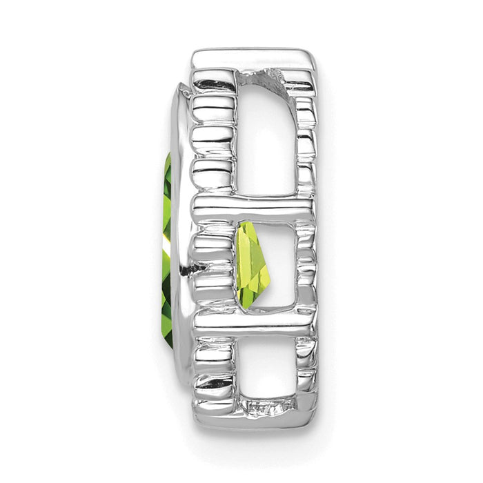 14k White Gold Pear Peridot Chain Slide-PM7203-PE-W