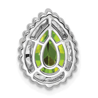 14k White Gold Pear Peridot Chain Slide-PM7203-PE-W