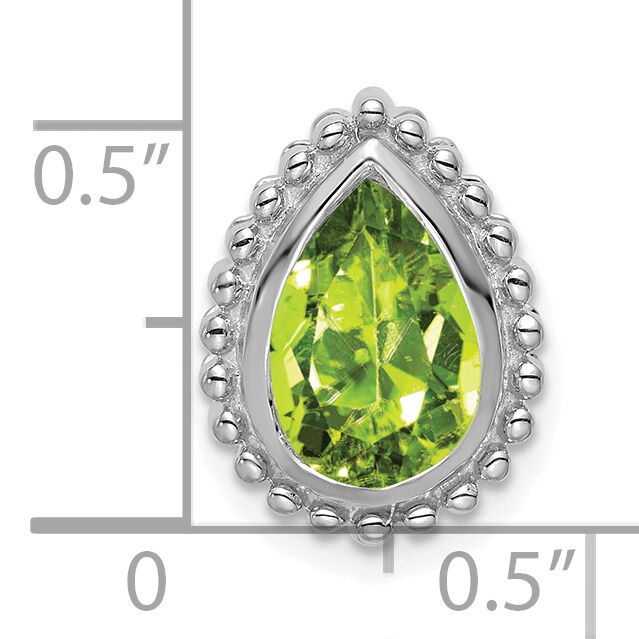 14k White Gold Pear Peridot Chain Slide-PM7203-PE-W