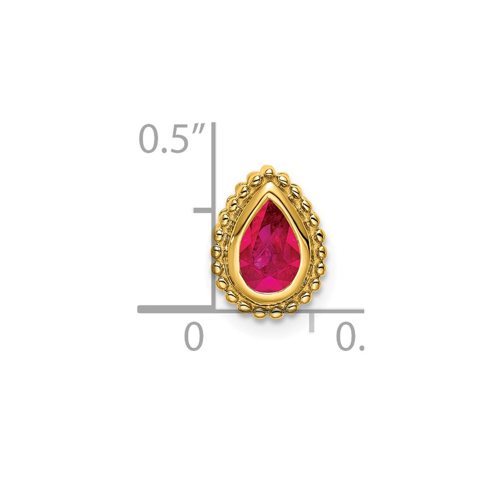 14k Pear Ruby Chain Slide-PM7203-RU-Y