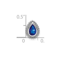 14k White Gold Pear Sapphire Chain Slide-PM7203-SA-W