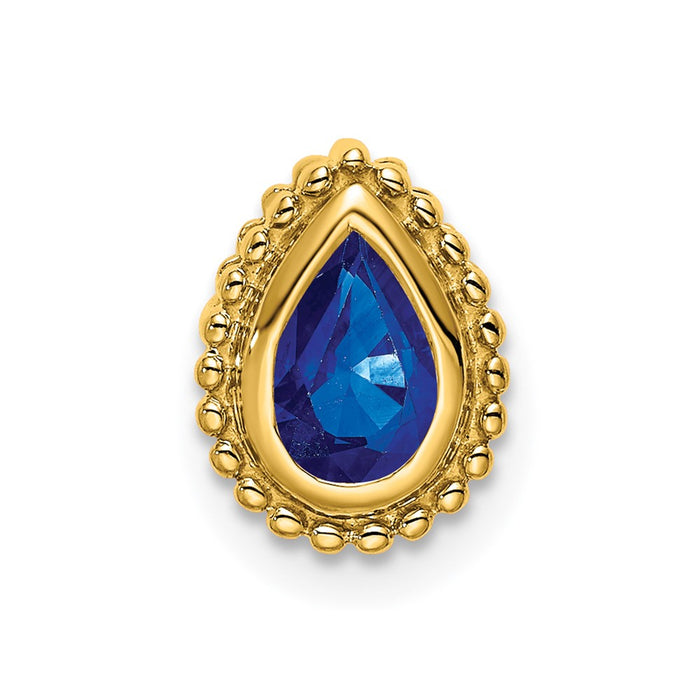 14k Pear Sapphire Chain Slide-PM7203-SA-Y