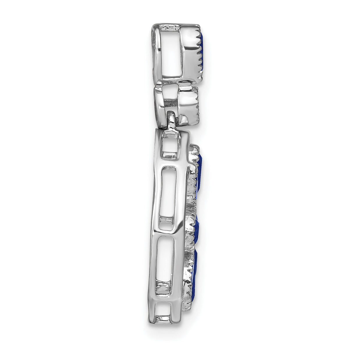 14k White Gold Sapphire and Diamond Pendant-PM7205-SA-009-WA
