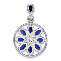 14k White Gold Sapphire and Diamond Pendant-PM7205-SA-009-WA