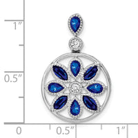 14k White Gold Sapphire and Diamond Pendant-PM7205-SA-009-WA