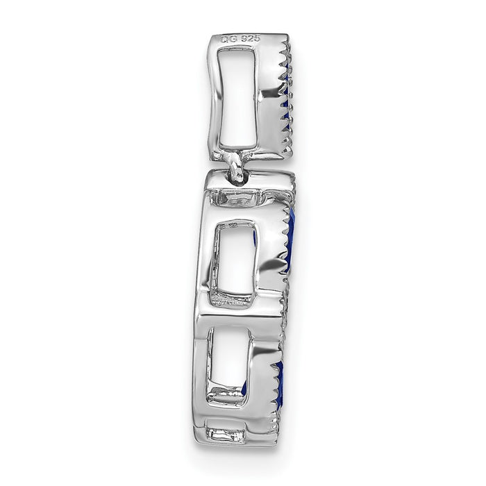 14k White Gold Marquise Sapphire and Diamond Pendant-PM7206-SA-005-WA