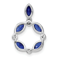14k White Gold Marquise Sapphire and Diamond Pendant-PM7206-SA-005-WA
