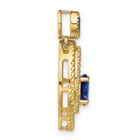14k Sapphire and Diamond Oval Pendant-PM7208-SA-016-YA