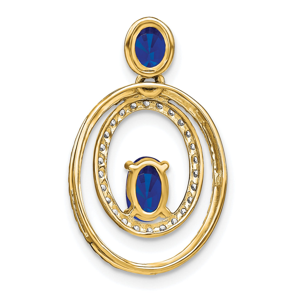 14k Sapphire and Diamond Oval Pendant-PM7208-SA-016-YA