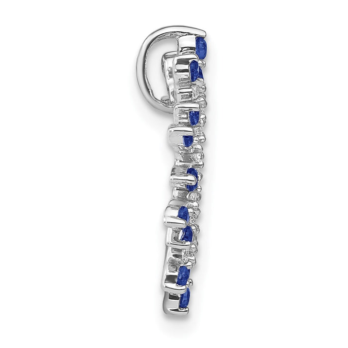 14k White Gold Sapphire and Diamond Snowflake Chain Slide-PM7211-SA-021-WA