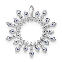 14k White Gold Sapphire and Diamond Snowflake Chain Slide-PM7211-SA-021-WA