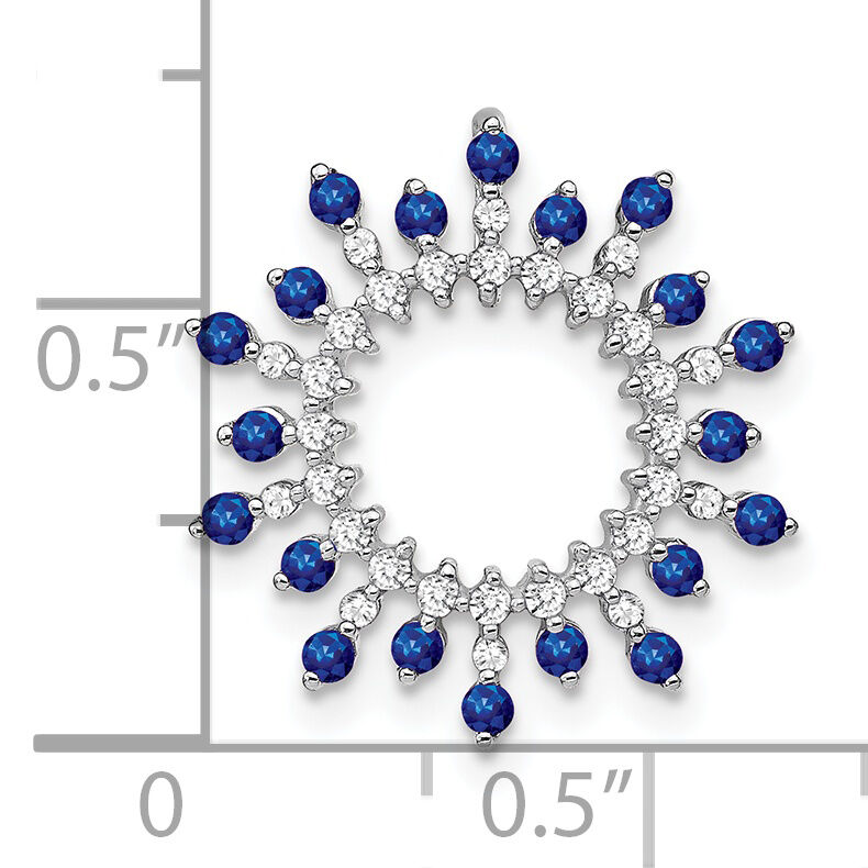 14k White Gold Sapphire and Diamond Snowflake Chain Slide-PM7211-SA-021-WA