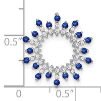 14k White Gold Sapphire and Diamond Snowflake Chain Slide-PM7211-SA-021-WA