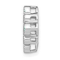 14k White Gold Emerald and Diamond Chain Slide-PM7218-EM-010-WA
