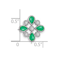 14k White Gold Emerald and Diamond Chain Slide-PM7218-EM-010-WA