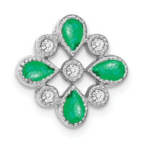 14k White Gold Emerald and Diamond Chain Slide-PM7218-EM-010-WA