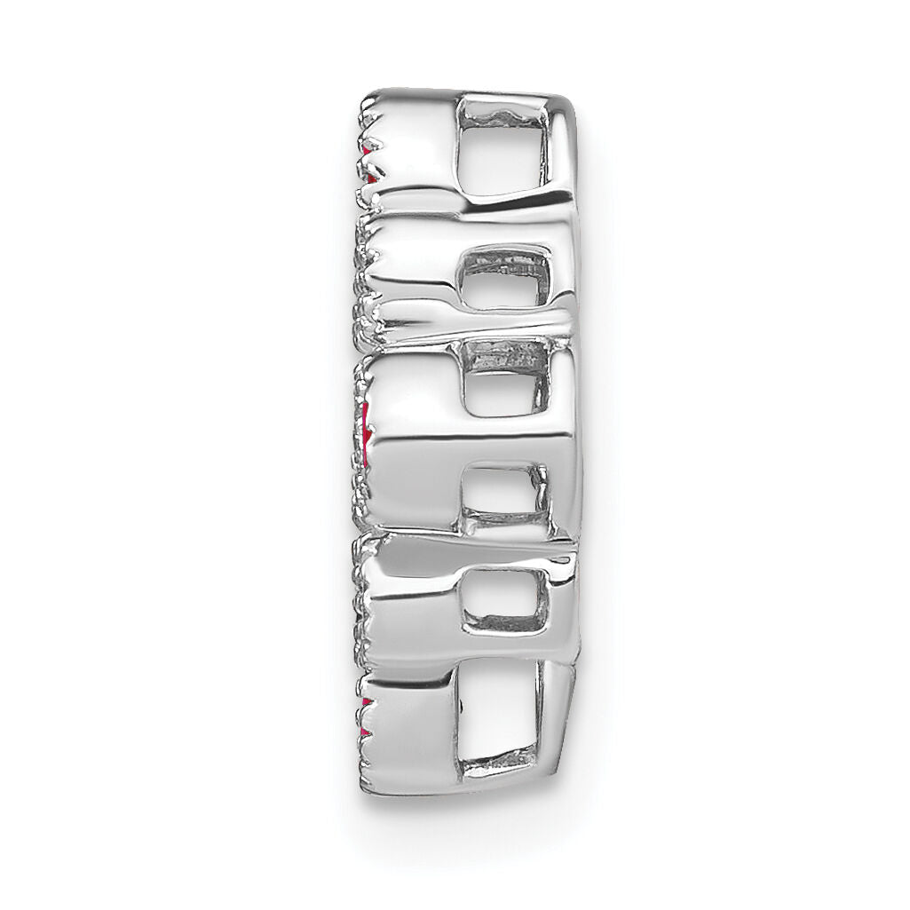14k White Gold Ruby and Diamond Chain Slide-PM7218-RU-010-WA