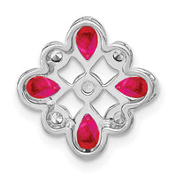 14k White Gold Ruby and Diamond Chain Slide-PM7218-RU-010-WA