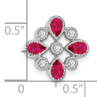 14k White Gold Ruby and Diamond Chain Slide-PM7218-RU-010-WA