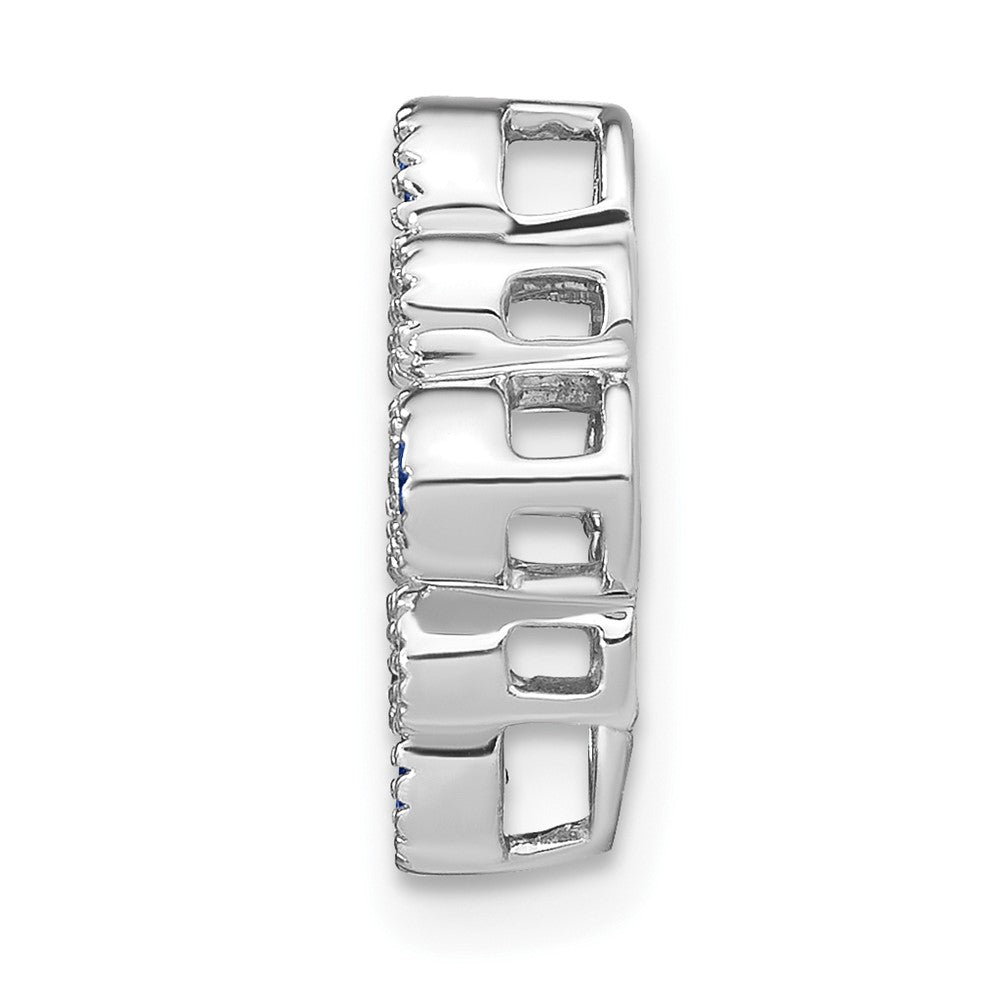 14k White Gold Sapphire and Diamond Chain Slide-PM7218-SA-010-WA