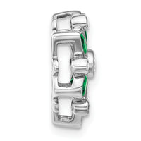 14k White Gold Emerald and Diamond Chain Slide-PM7219-EM-013-WA