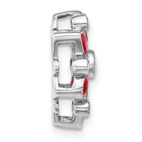 14k White Gold Ruby and Diamond Chain Slide-PM7219-RU-013-WA