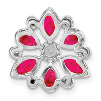 14k White Gold Ruby and Diamond Chain Slide-PM7219-RU-013-WA