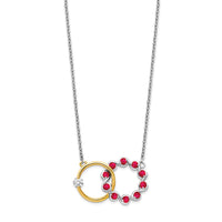 14k Two-tone Ruby and Diamond 18in. Circles Necklace-PM7220-RU-012-WYA