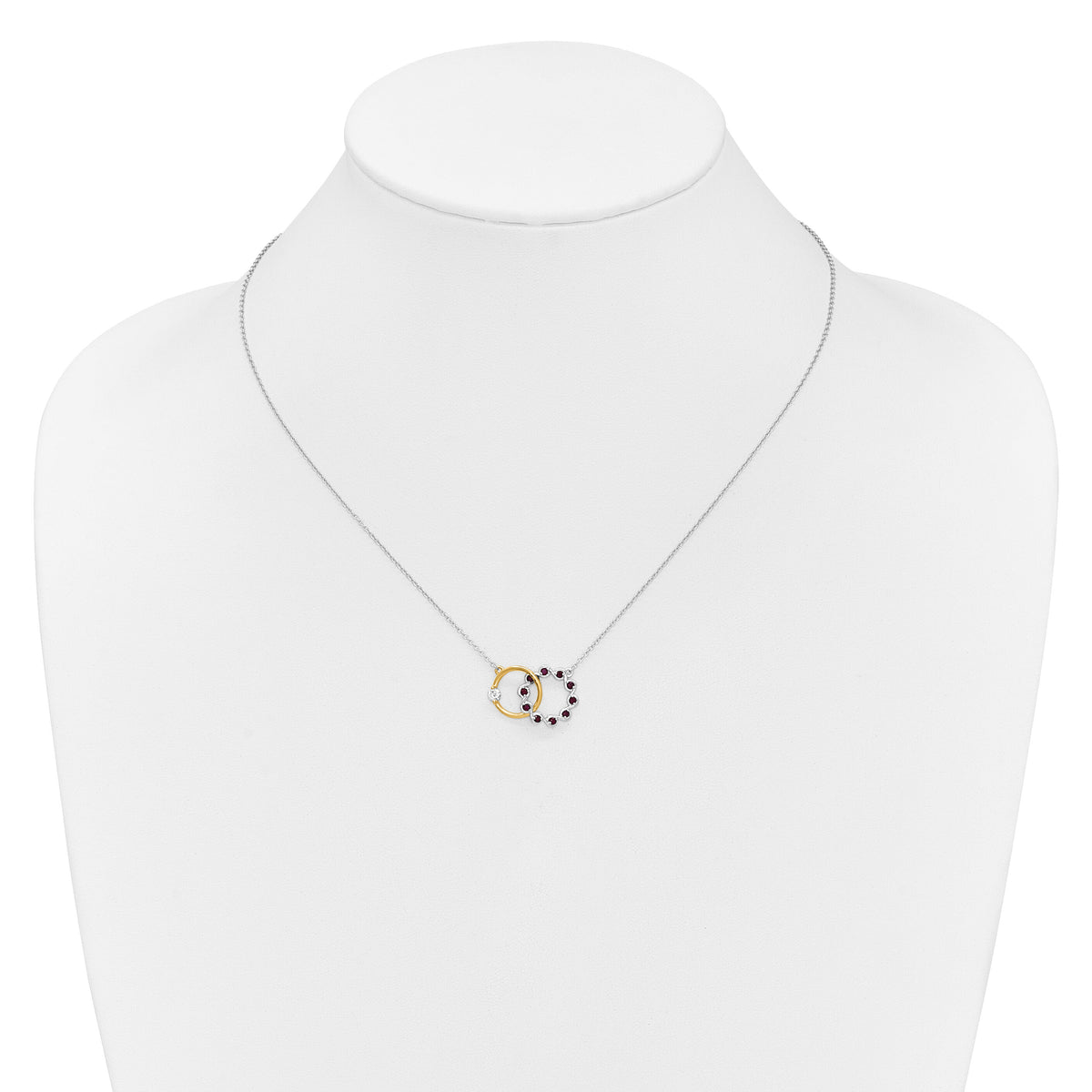 14k Two-tone Ruby and Diamond 18in. Circles Necklace-PM7220-RU-012-WYA
