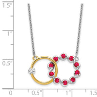 14k Two-tone Ruby and Diamond 18in. Circles Necklace-PM7220-RU-012-WYA