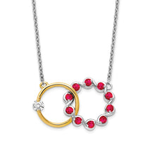 14k Two-tone Ruby and Diamond 18in. Circles Necklace-PM7220-RU-012-WYA