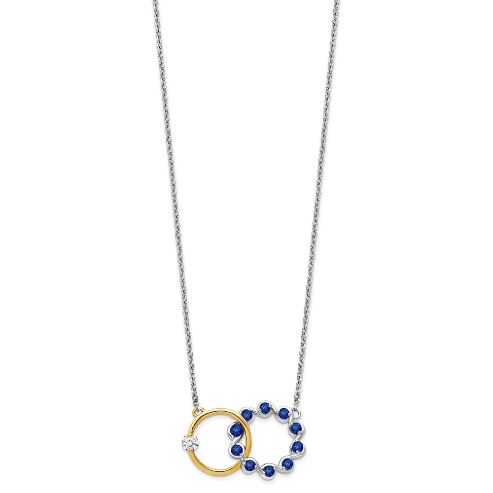 14k Two-tone Sapphire and Diamond 18in. Circles Necklace-PM7220-SA-012-WYA
