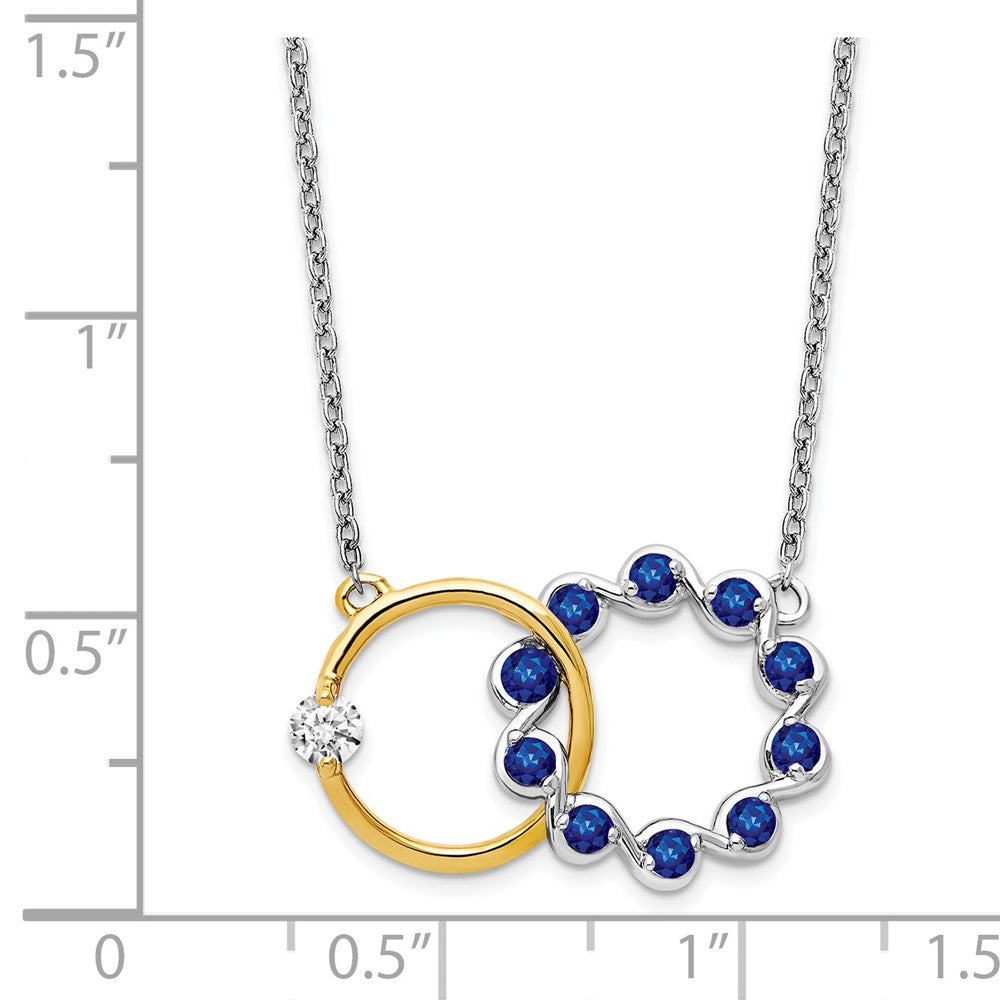14k Two-tone Sapphire and Diamond 18in. Circles Necklace-PM7220-SA-012-WYA