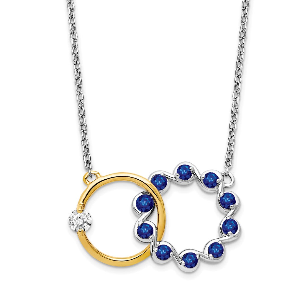 14k Two-tone Sapphire and Diamond 18in. Circles Necklace-PM7220-SA-012-WYA