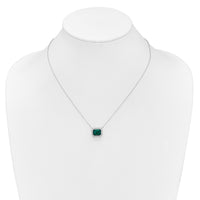 14k White Gold Octagon Created Emerald and Diamond 18in. Necklace-PM7227-EM-017-WA