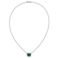 14k White Gold Octagon Created Emerald and Diamond 18in. Necklace-PM7227-EM-017-WA
