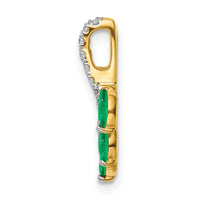 14k Emerald and Diamond Leaf Chain Slide-PM7249-EM-007-YA